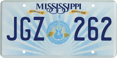 MS license plate JGZ262