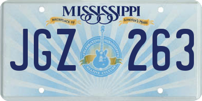 MS license plate JGZ263