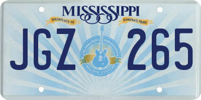 MS license plate JGZ265