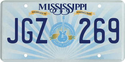 MS license plate JGZ269