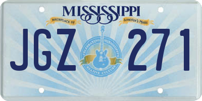 MS license plate JGZ271