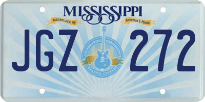 MS license plate JGZ272