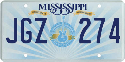 MS license plate JGZ274