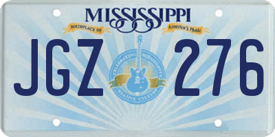 MS license plate JGZ276