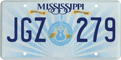 MS license plate JGZ279
