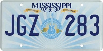 MS license plate JGZ283