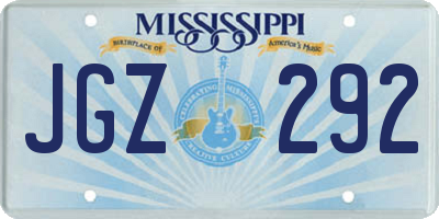 MS license plate JGZ292