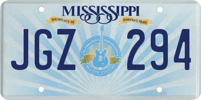 MS license plate JGZ294