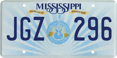MS license plate JGZ296