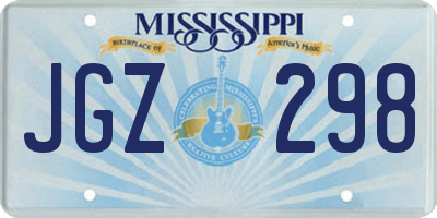 MS license plate JGZ298