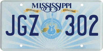 MS license plate JGZ302