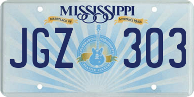 MS license plate JGZ303