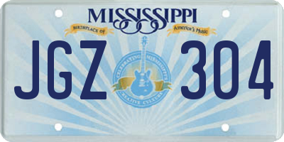 MS license plate JGZ304
