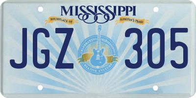 MS license plate JGZ305