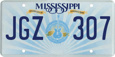 MS license plate JGZ307