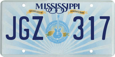 MS license plate JGZ317