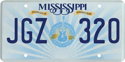 MS license plate JGZ320