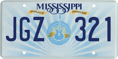 MS license plate JGZ321