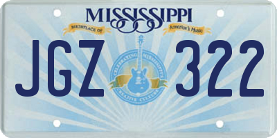 MS license plate JGZ322