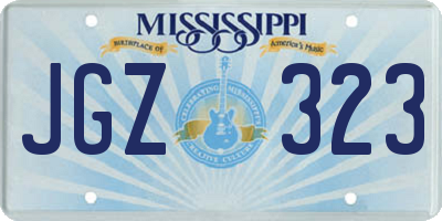 MS license plate JGZ323