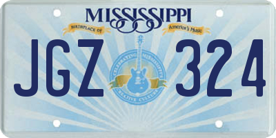 MS license plate JGZ324