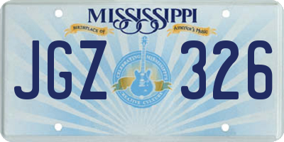 MS license plate JGZ326