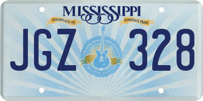 MS license plate JGZ328