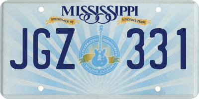 MS license plate JGZ331
