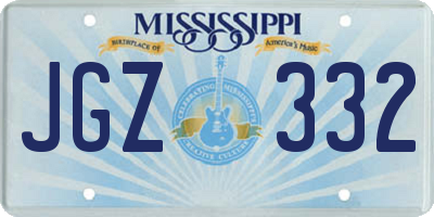 MS license plate JGZ332