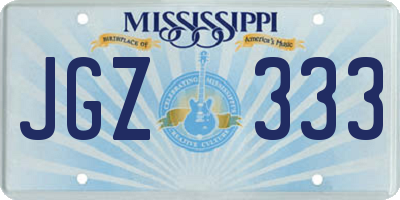 MS license plate JGZ333