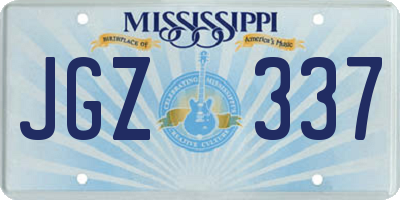 MS license plate JGZ337