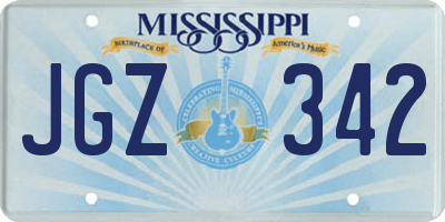 MS license plate JGZ342