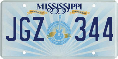 MS license plate JGZ344