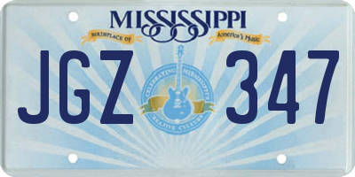 MS license plate JGZ347