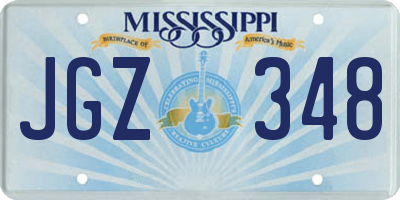 MS license plate JGZ348