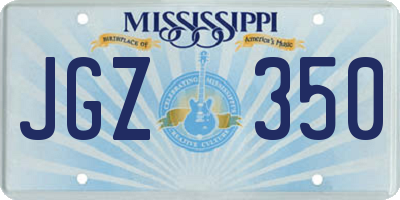 MS license plate JGZ350
