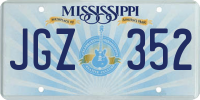 MS license plate JGZ352