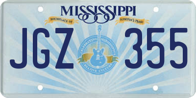 MS license plate JGZ355