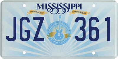 MS license plate JGZ361
