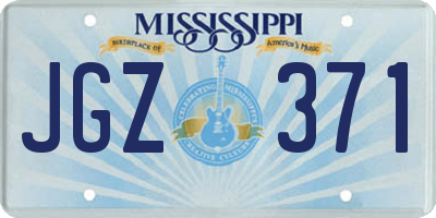 MS license plate JGZ371