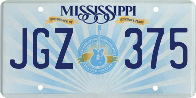 MS license plate JGZ375