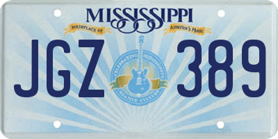 MS license plate JGZ389