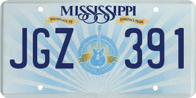 MS license plate JGZ391