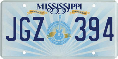 MS license plate JGZ394