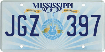 MS license plate JGZ397