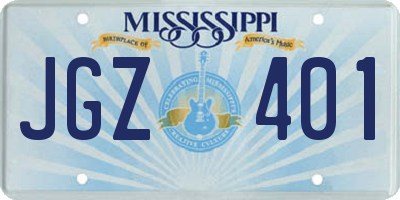 MS license plate JGZ401