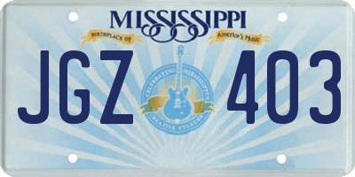 MS license plate JGZ403