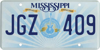 MS license plate JGZ409