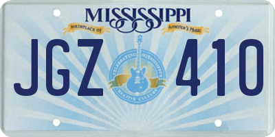 MS license plate JGZ410