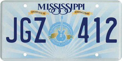 MS license plate JGZ412